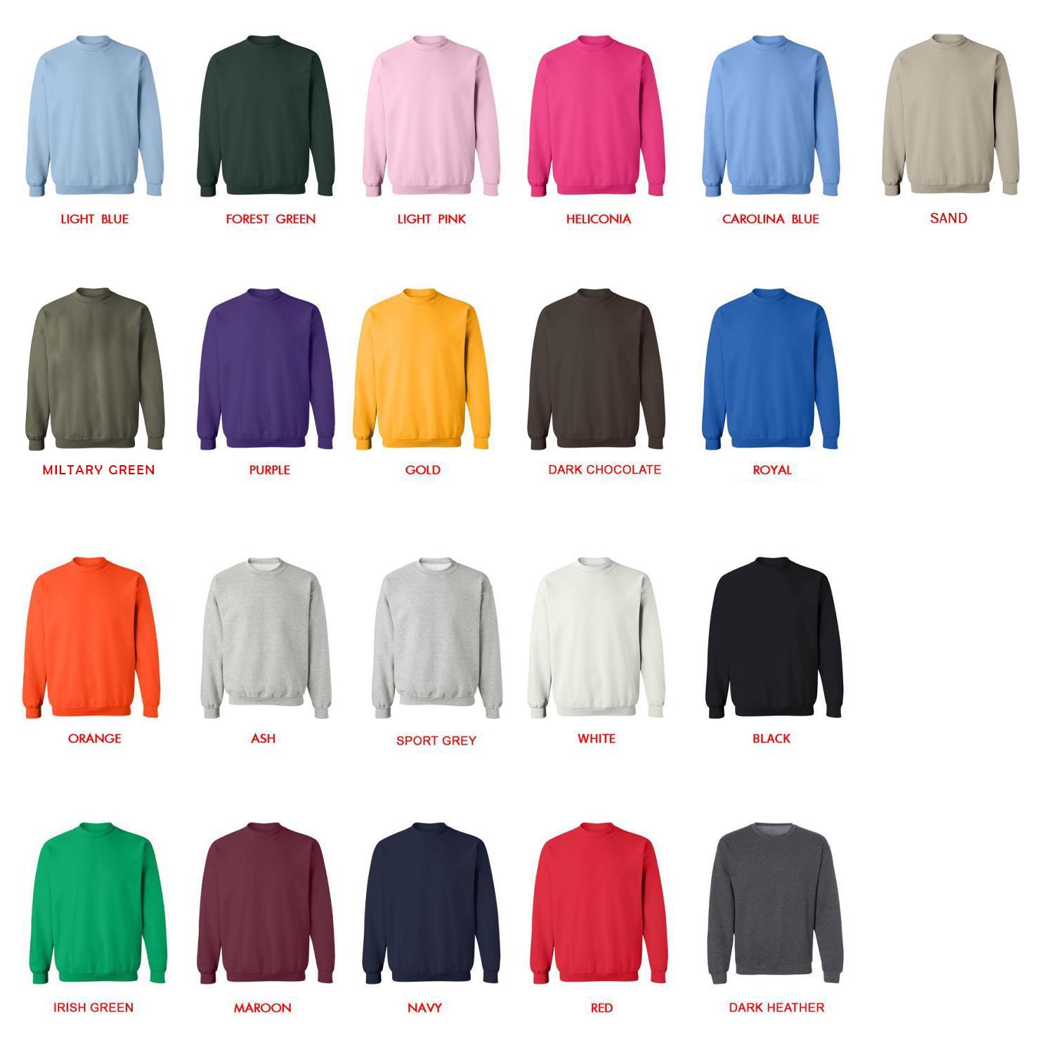 sweatshirt color chart - Black Butler Store
