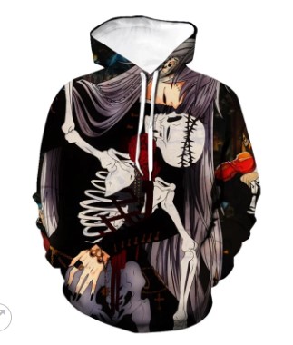 Black Butler Anime Sebastian Michaelis With Skeleton 3D Hoodie - Black Butler Store